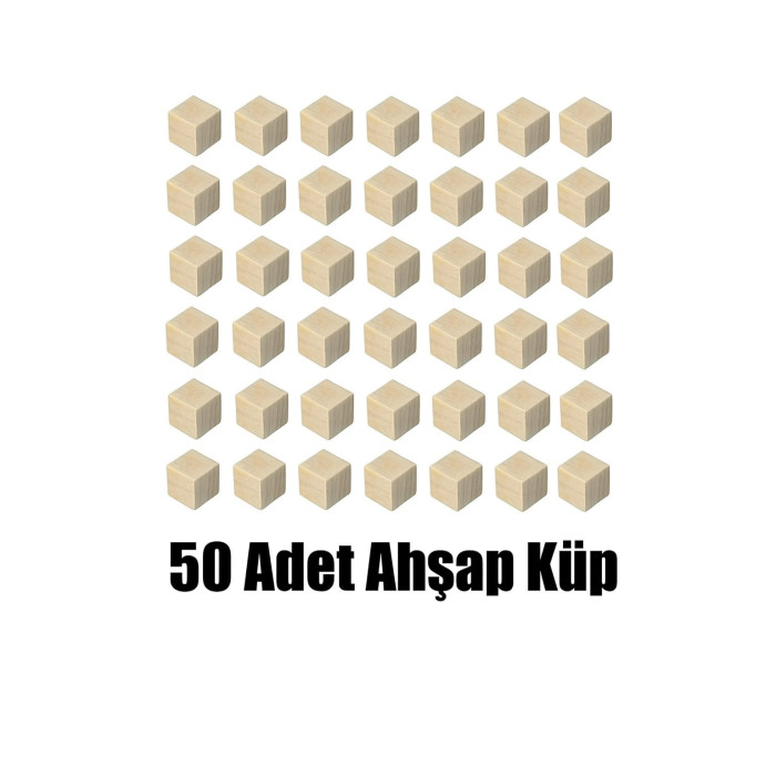 Ahşap Eğitici Küp  2*2*2 cm 50 Adet