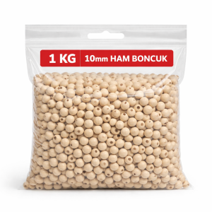 Ahşap 10 mm Ham Boncuk 1 Kg 