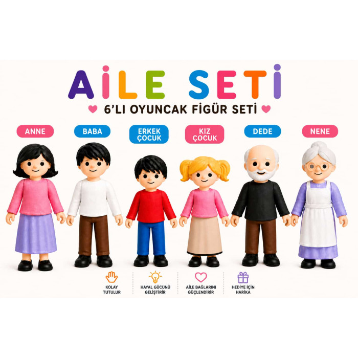 6'lı Oyuncak Aile Seti