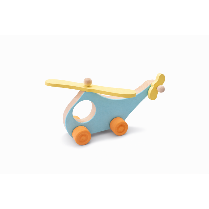Ahşap Renkli Helikopter 